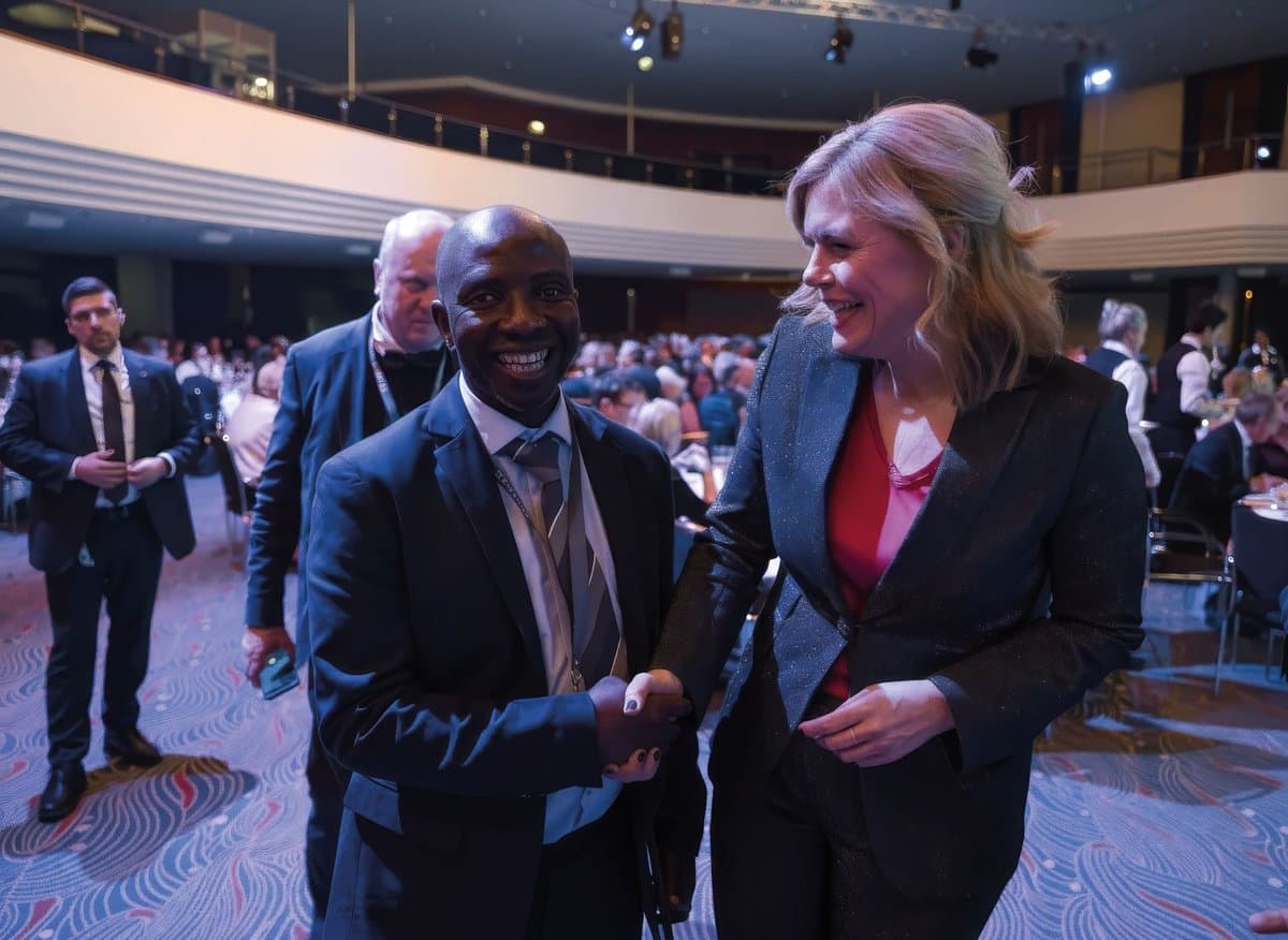 Prof. Olalekan networking at DNP25